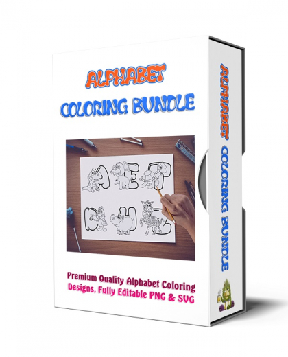 USA Alphabet Coloring Bundle. (Uncolored Designs)