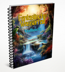 Fantastische Wasserfall Malbuch.